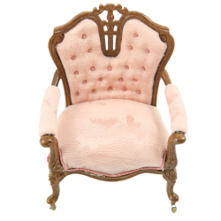 Dolls House American Pink Victorian Sofa JBM Walnut Living Room